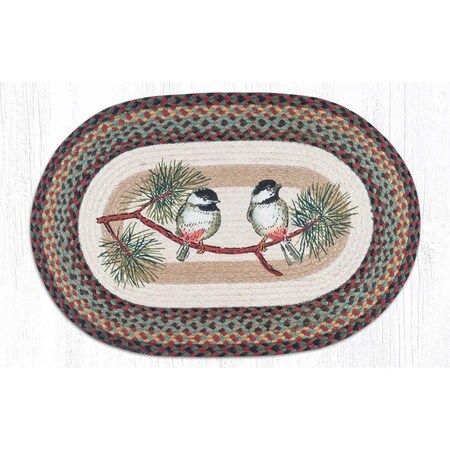 H2H 20 x 30 in. Jute Oval Chickadee Patch H22548707